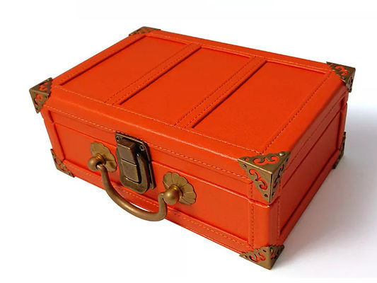 Caja de cuero de la PU del MDF que se reúne la caja de regalo de la maleta del perfume hecha a mano