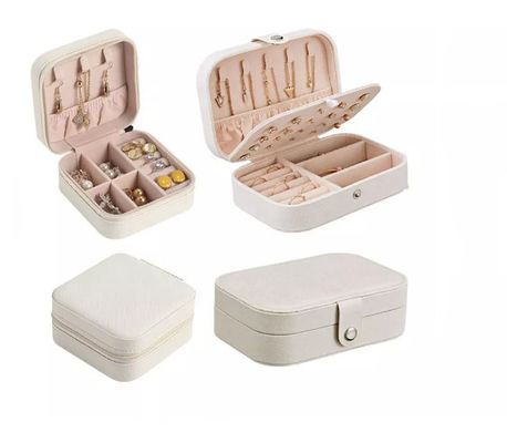 Joyería de empaquetado de la caja de la franela del regalo del pequeño joyero H001 portátil