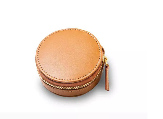 Control de calidad de cuero minimalista Mini Jewelry Box With Zipper Deboss de la caja de la PU