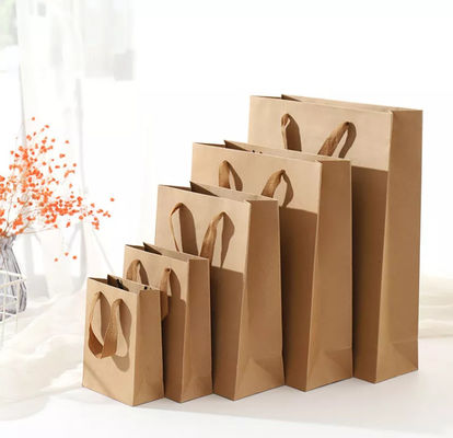 Bolso de papel Kraft personalizado/bolso de compras reciclado compostable