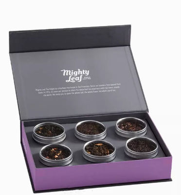 El té de lujo hecho a mano de la cartulina encajona rectángulo con la tapa magnética