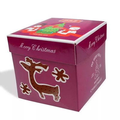 CMYK en offset las cajas de regalo de la cartulina de la Navidad de la impresión 6 x 3,5 x 3,5 pulgadas