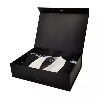 Deboss viste el SGS magnético negro biodegradable de empaquetado de la caja de regalo de la caja