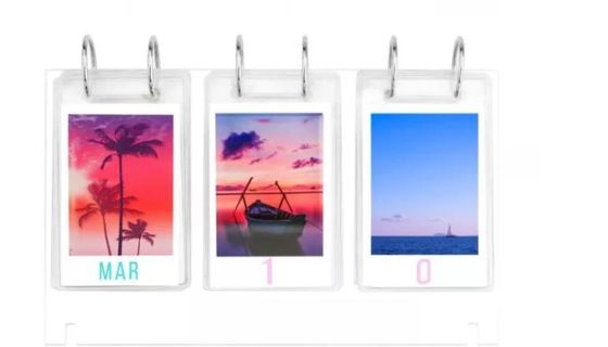 Marco echado a un lado doble de acrílico claro de encargo del soporte de exhibición del calendario