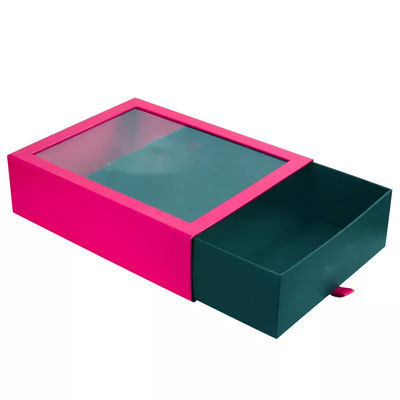 Caja de cuero de la PU de Pantone que resbala el plegado en abanico TUV del regalo del cajón de Kraft
