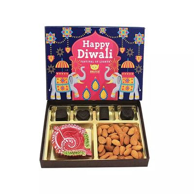 El regalo que se casa decorativo impreso caja de embalaje la caja de embalaje de la fruta seca de Diwali vacía