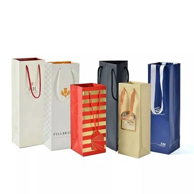 Bolso calificado del regalo de la botella del alcohol del vino del whisky del licor de las cajas de embalaje de la cartulina con las manijas