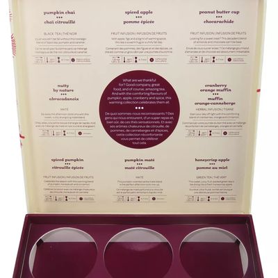 La caja de regalo del papel de la cartulina del rectángulo, caja Cutomized del té de 9 compartimientos clasifica