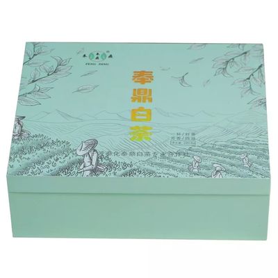 Caja de almacenamiento de sellado/de grabación en relieve del té, cajas de encargo del cartón con lata del metal