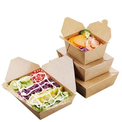 Caja de empaquetado biodegradable disponible de los alimentos de preparación rápida de la caja 800ml del acondicionamiento de los alimentos del ODM