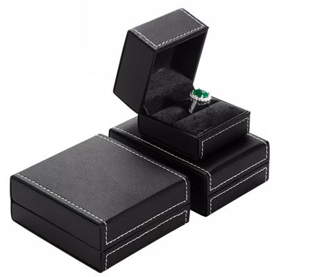 Grabación en relieve de empaquetado de la PU de la caja de la caja reciclable de cuero rectangular del collar