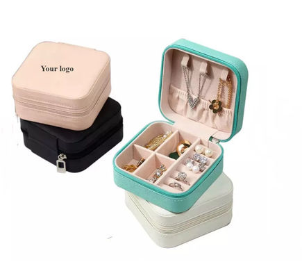 Joyería de empaquetado de la caja de la franela del regalo del pequeño joyero H001 portátil