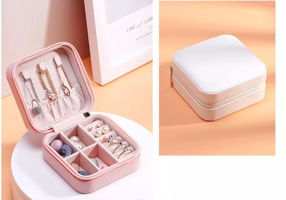 Cuero brillante de la PU de la caja de la caja de la joyería de Pantone del terciopelo de la caja elegante del pendiente