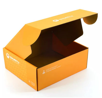 Piezas de automóvil de CMYK que empaquetan el papel de la caja que barniza el LOGOTIPO de encargo anaranjado BSCI