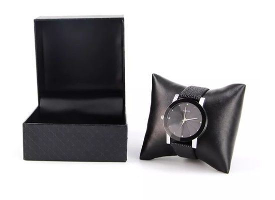Raya negra de empaquetado de encargo de cuero de la caja de reloj de la PU elegante