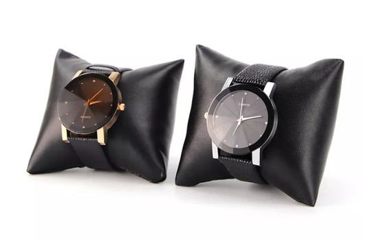 Raya negra de empaquetado de encargo de cuero de la caja de reloj de la PU elegante