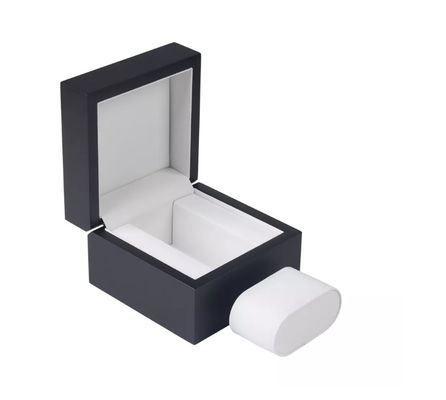 Cuadrado negro modificado para requisitos particulares del cuero de Matte Single Watch Boxes Pu de madera