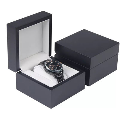Cuadrado negro modificado para requisitos particulares del cuero de Matte Single Watch Boxes Pu de madera