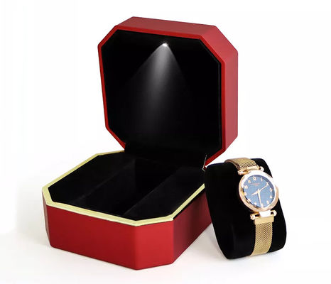 Caja de reloj llevada hecha a mano de empaquetado de la caja del reloj del octágono del OEM