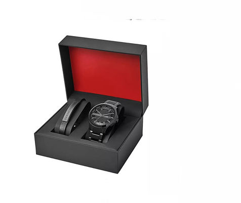 Regalo negro de la caja de reloj de la cartulina que empaqueta el grueso ISO9001 de 2m m: 2008
