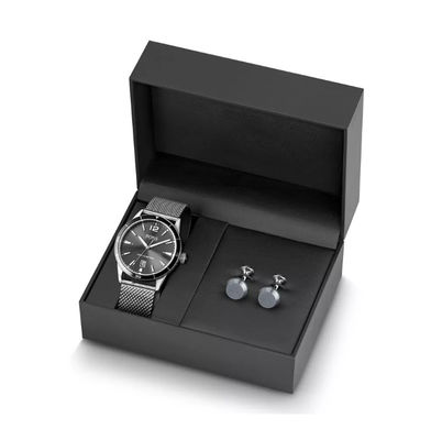 Regalo negro de la caja de reloj de la cartulina que empaqueta el grueso ISO9001 de 2m m: 2008