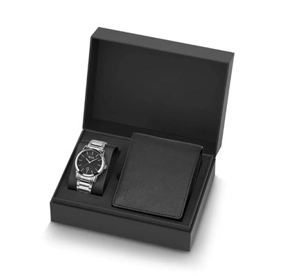Regalo negro de la caja de reloj de la cartulina que empaqueta el grueso ISO9001 de 2m m: 2008