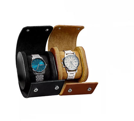 Logotipo personalizado de caja de embalaje de reloj de pulsera de cuero PU 3.9 * 3.2 * 2.7 in