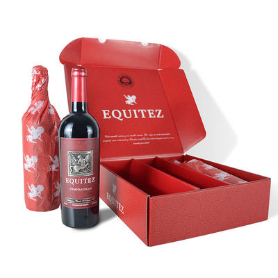 Cajas de empaquetado del anuncio publicitario del vino de las cajas de regalo de la botella de vino de la cartulina para 3 paquetes de la botella