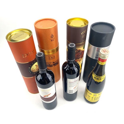 Las cajas del ODM Logo Wooden Wine Bottle Gift del OEM encuadiernan el tubo de papel