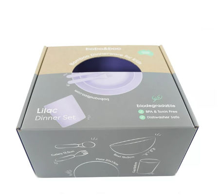 Logo Folding Cardboard Box Packaging de encargo para el servicio de mesa del vajilla