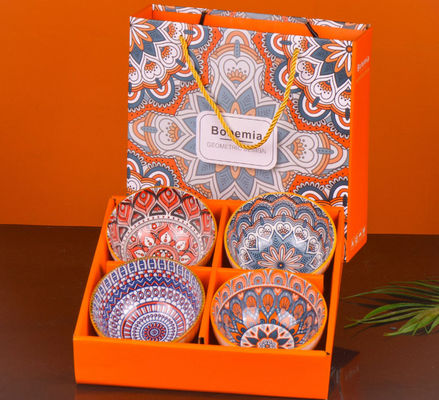 Caja de regalo de cerámica de empaquetado del sistema de cena del cuenco de las cajas del servicio de mesa del estilo japonés