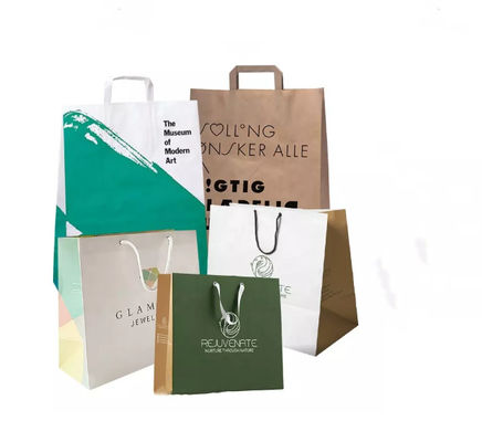 El lazo de empaquetado para llevar CMYK de los bolsos que hacen compras calza el bolso de la ropa