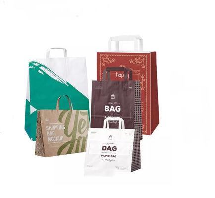 El lazo de empaquetado para llevar CMYK de los bolsos que hacen compras calza el bolso de la ropa