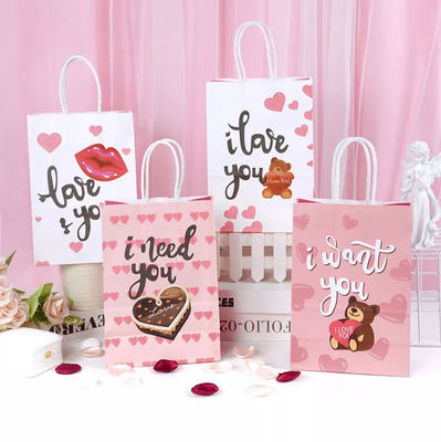 Bolso de papel Debossing del regalo del Libro Blanco del bolso CMYK Kraft de Kraft de las tarjetas del día de San Valentín