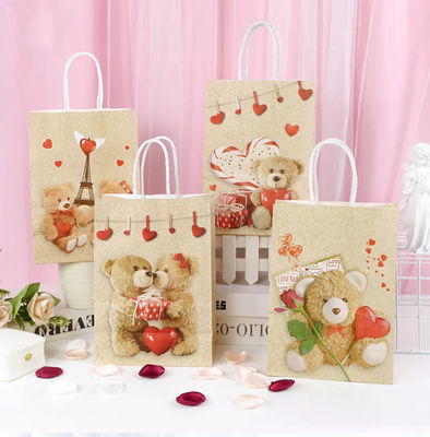 Bolso de papel Debossing del regalo del Libro Blanco del bolso CMYK Kraft de Kraft de las tarjetas del día de San Valentín