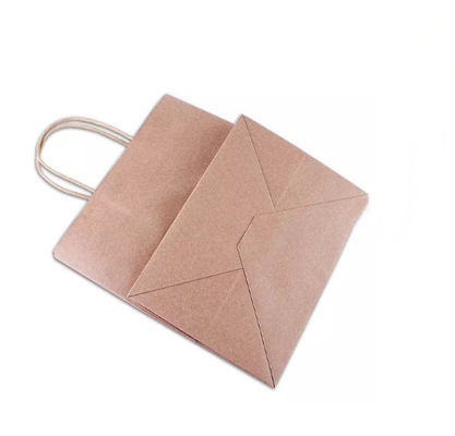 El bolso de papel Pantone durable de Kraft de la manija se lleva el bolso de la comida