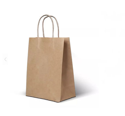 El bolso de papel Pantone durable de Kraft de la manija se lleva el bolso de la comida