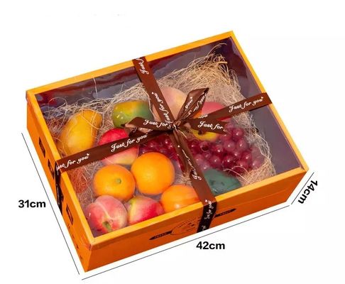 Cajas de empaquetado de la fruta de lujo de la cartulina del ISO con la cubierta transparente