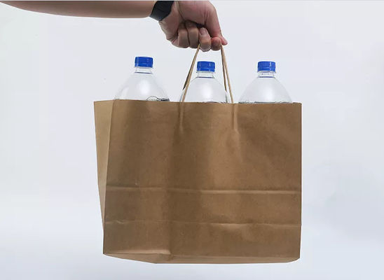 Bolso de empaquetado del regalo de LOGO Printing Kraft Takeaway Bags que hace compras biodegradable