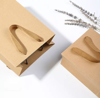 Bolsa de papel de Kraft del bolso/manija reciclable del lazo del bolso del regalo