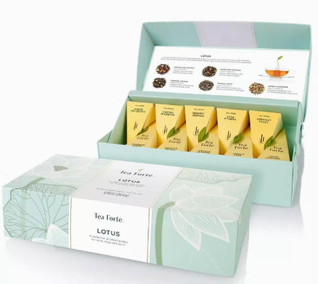 Cartulina hecha a mano del té del tablero de marfil que empaqueta el logotipo de encargo del color de CMYK