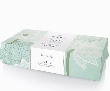 Cartulina hecha a mano del té del tablero de marfil que empaqueta el logotipo de encargo del color de CMYK