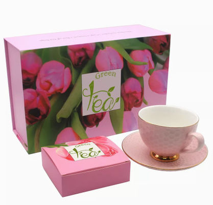 Caja de regalo hecha a mano de encargo del juego de té de Logo Printed Cardboard Tea Boxes