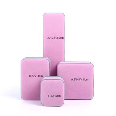 Joyero ISO9001 del terciopelo del OEM Ring Necklace Packaging Box Pink
