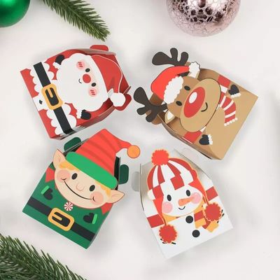 Cajas de regalo de caramelos de vacaciones de cartón de lujo 10 * 10 * 10 cm multicolor