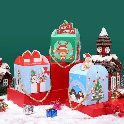 Cajas de regalo de caramelos de vacaciones de cartón de lujo 10 * 10 * 10 cm multicolor