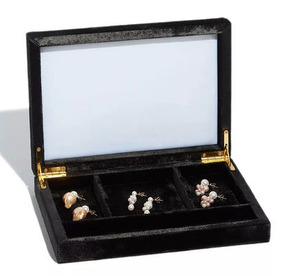 Caja de lujo de madera de empaquetado BSCI de la baratija de la joyería de la caja de la joyería del terciopelo