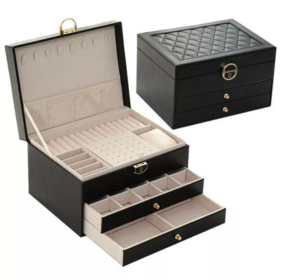El barnizar de empaquetado de la caja de la joyería de cuero impermeable a la grasa reciclable