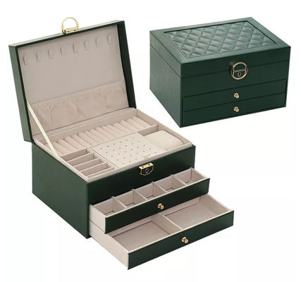 El barnizar de empaquetado de la caja de la joyería de cuero impermeable a la grasa reciclable