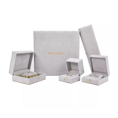 Caja de regalo del collar del terciopelo de la PU de la etiqueta privada, caja de regalo de empaquetado de la joyería de lujo